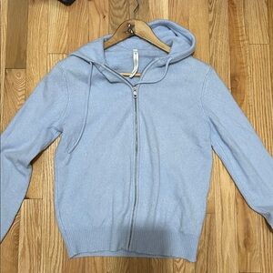100% cashmere Babaton baby Blue Hooded Cardigan